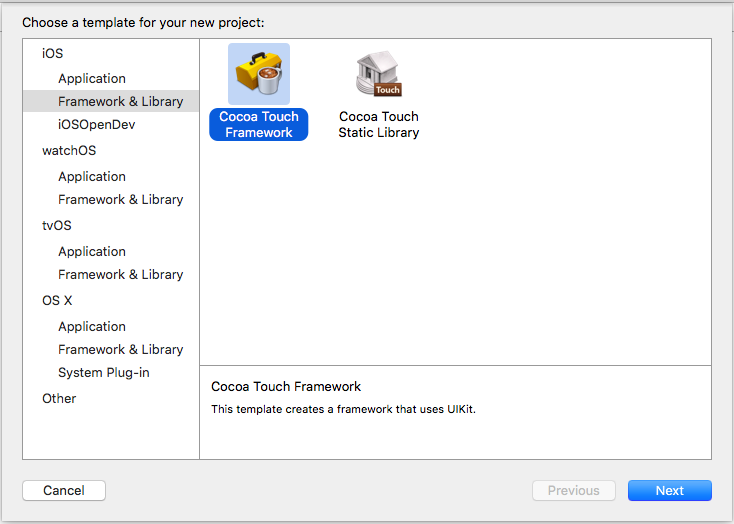 xcode建立framework图